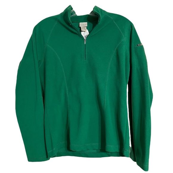 LL Bean Treeline Green Performance Fleece 1/4 Zip Sweatshirt Sz XS NWT - Picture 2 of 10